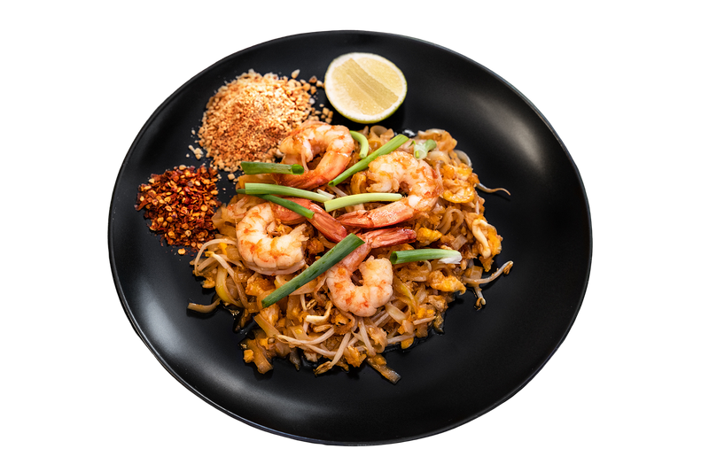 Pad Thai rizstészta garnélarákkal
