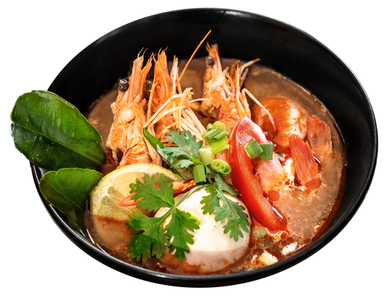 Tom Yum leves garnélarákkal